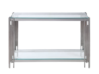 Liana 47" Sofa Table - Glass and Stainless Steel