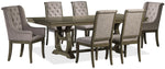 Cleopatra 7-Piece Extendable Dining Set - Oak