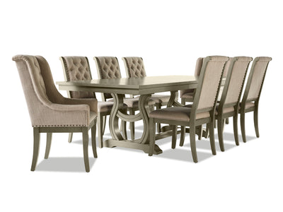 Cleopatra 9-Piece Extendable Dining Set - Oak