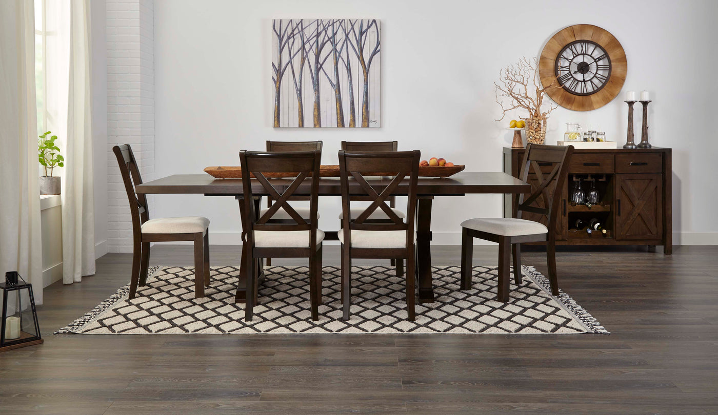 Claira 7-Piece Extendable Dining Set - Rustic Brown