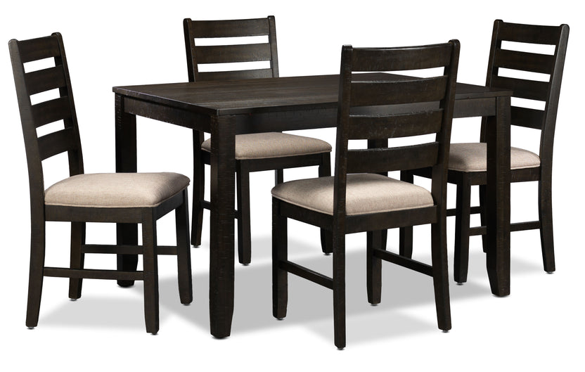 Hartford 5Piece Dining Set Dark Brown Leon's
