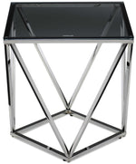 Skylar 19.75" End Table - Silver and Black