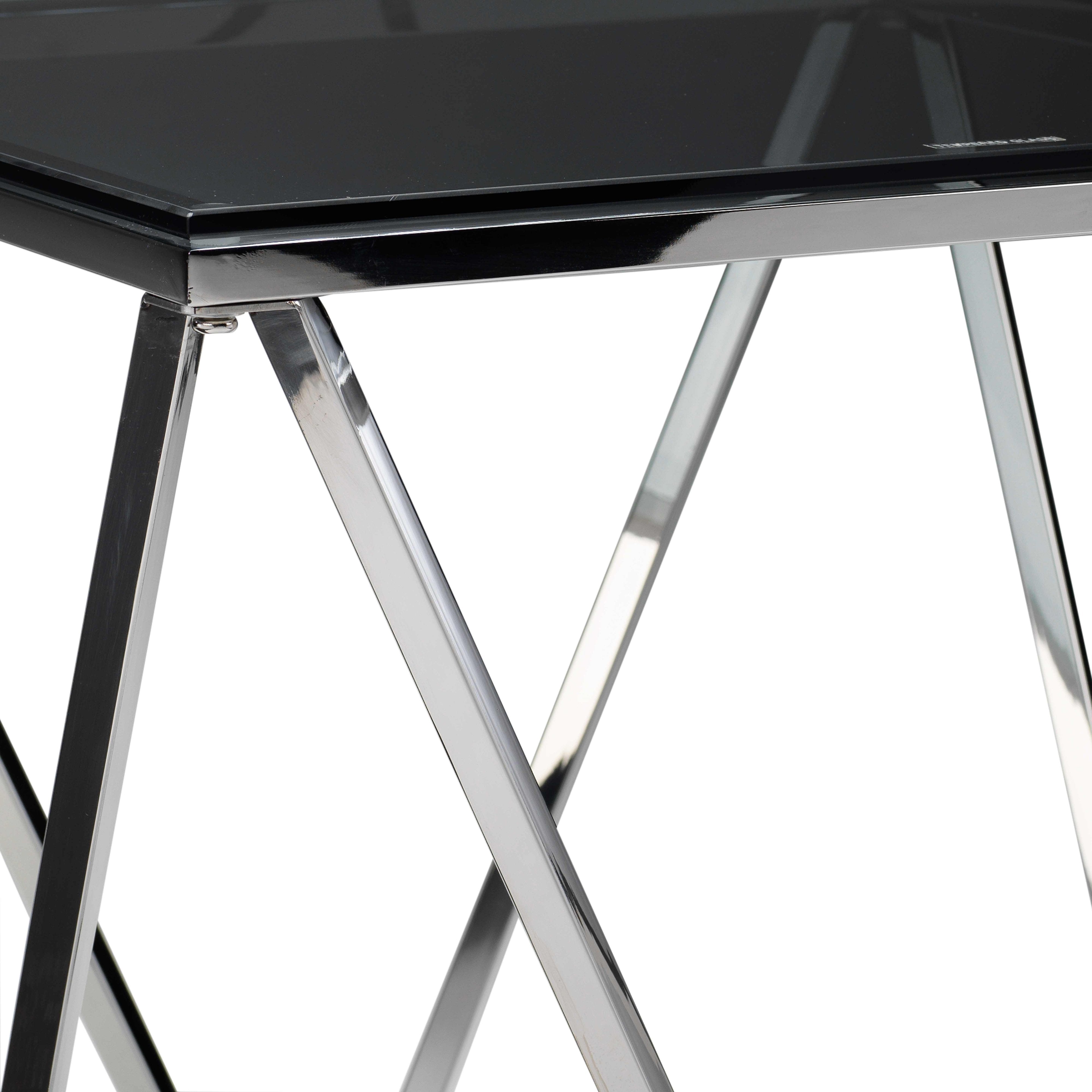 Skylar 19.75" End Table - Silver and Black