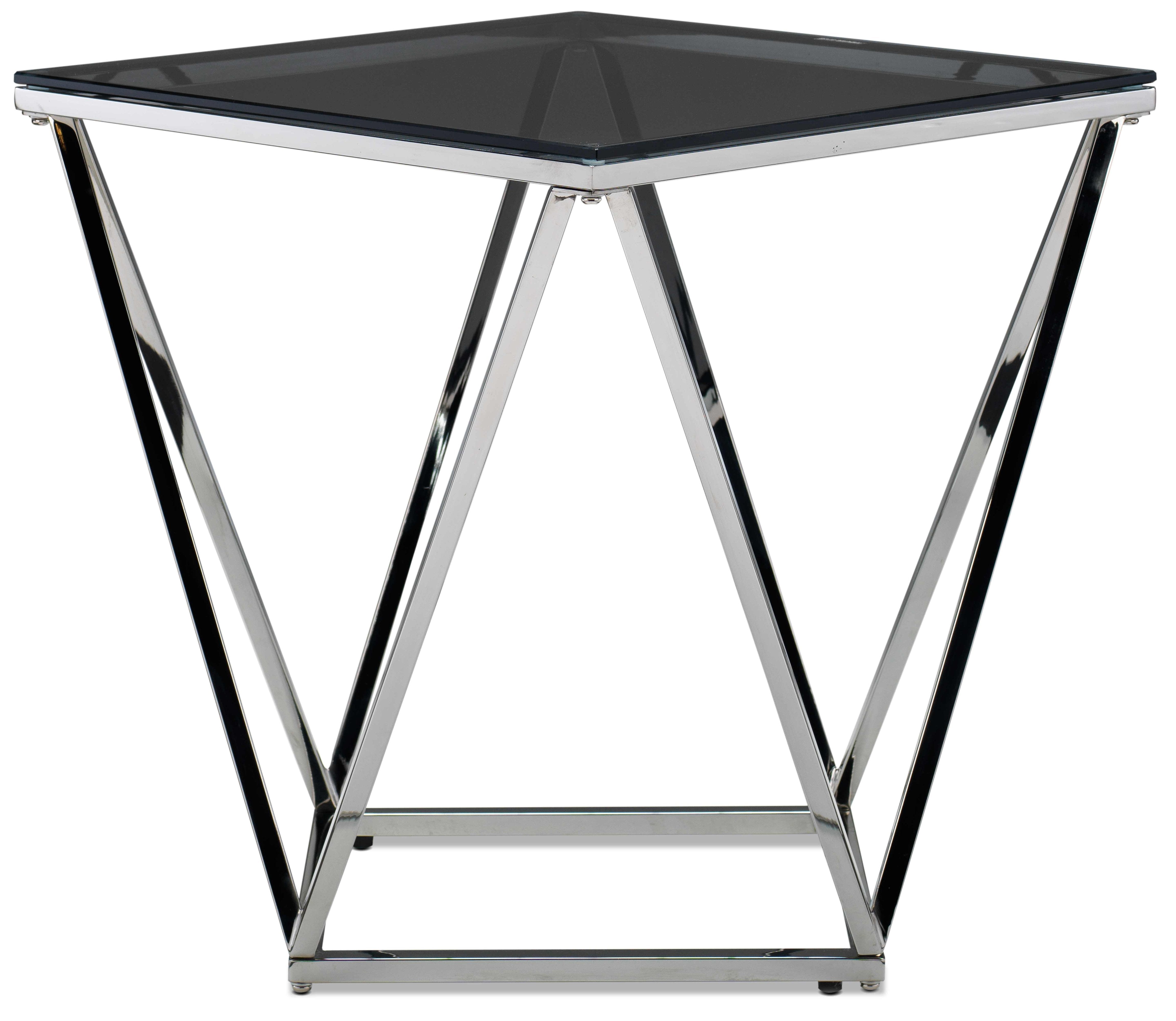 Skylar 19.75" End Table - Silver and Black