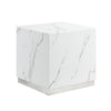 Helios End Table - White Marble and Silver
