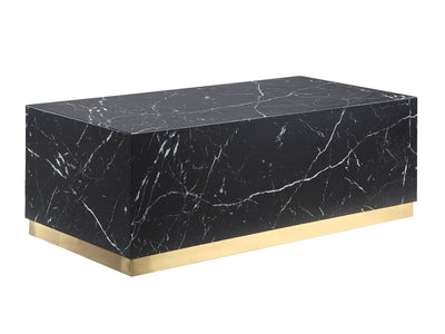 Helios Rectangle Coffee Table - Black Marble and Gold