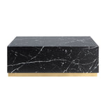 Helios Rectangle Coffee Table - Black Marble and Gold