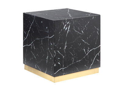 Helios End Table - Black Marble and Gold