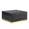Helios 30" Square Coffee Table - Black Marble and Gold