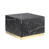 Helios 24" Square Coffee Table - Black Marble and Gold