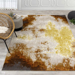 Pollo 5'3" X 7'7" Distressed Abstract Rug - Cream Orange Area Rug