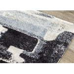 Easterly 7'10" X 10'6" Uneven Stamps Rug - Cream Blue Grey  Area Rug