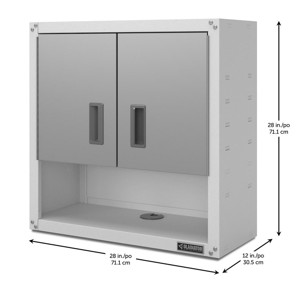 Ready-to-assemble 3/4 Door Wall Gearbox - Gray Slate Storage Solution