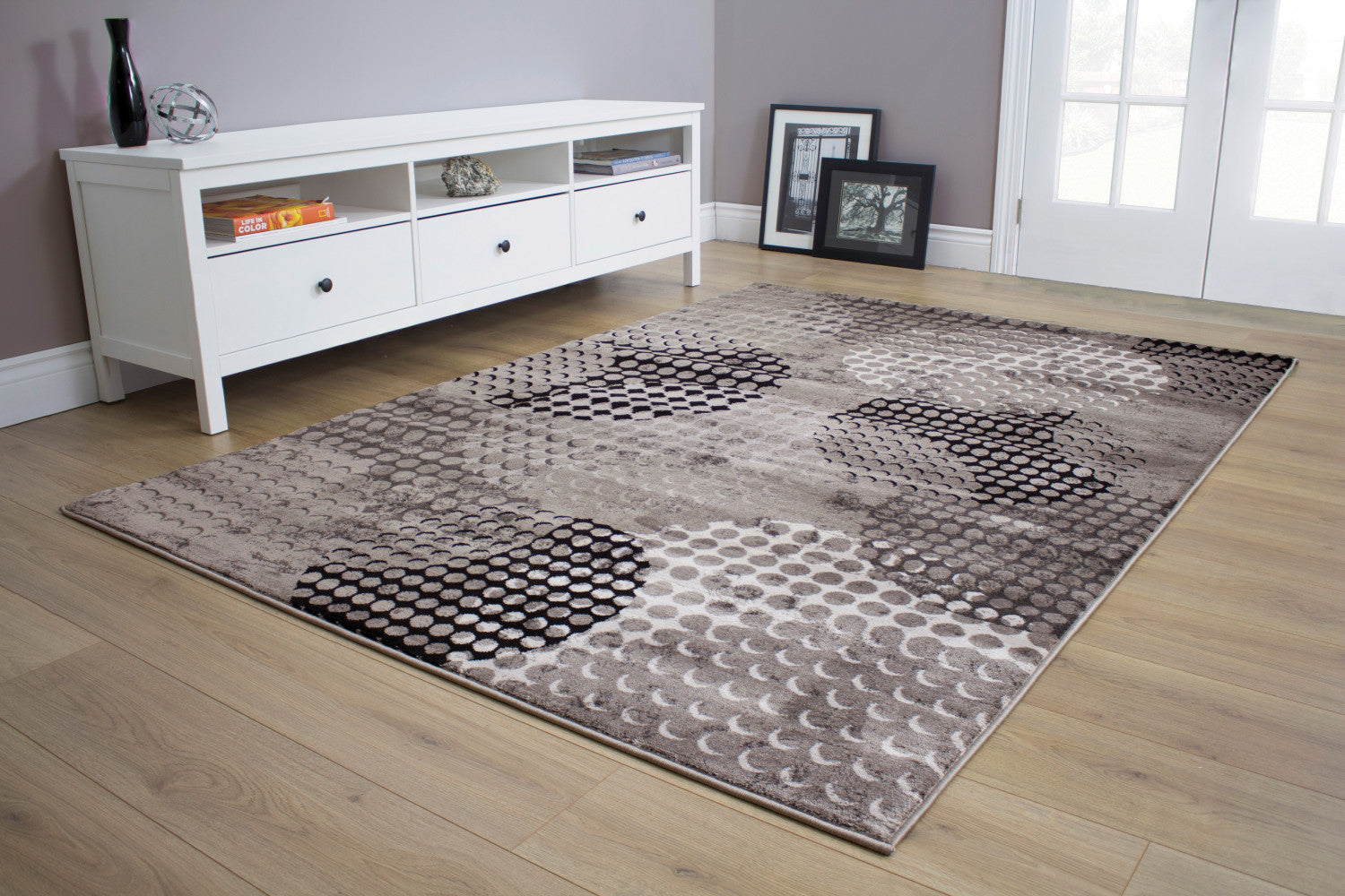 Paladin 7'10" X 10'6" Ink Pad Rug - Grey Black  Area Rug