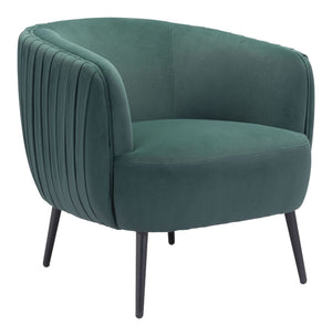 Zurri Modern Pleated Accent Chair - Bottle Green