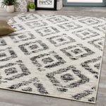 Meridian 7'10" X 10'6" Diamond Distressed Rug - Grey Area Rug