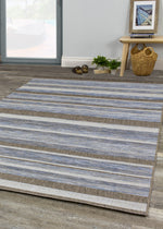 Euclid 7'10" X 10'10" Indoor/Outdoor Banded Rug - Grey Brown Area Rug