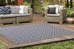 Camby 7'10" X 10'6" Indoor/Outdoor Elaborate Rug - Blue Beige  Area Rug
