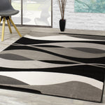 Paladin 6'7" X 9'6" Drifts Rug - Black Grey  Area Rug