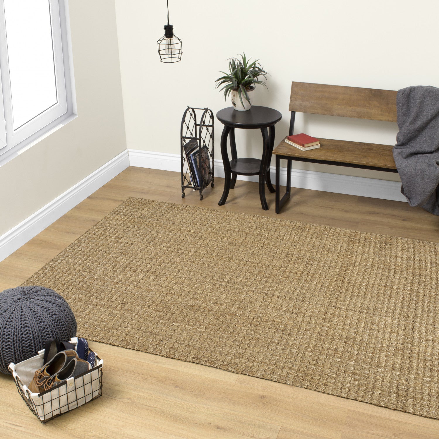 Jute 7'10" X 10'6" Basketweave Rug - Beige  Area Rug