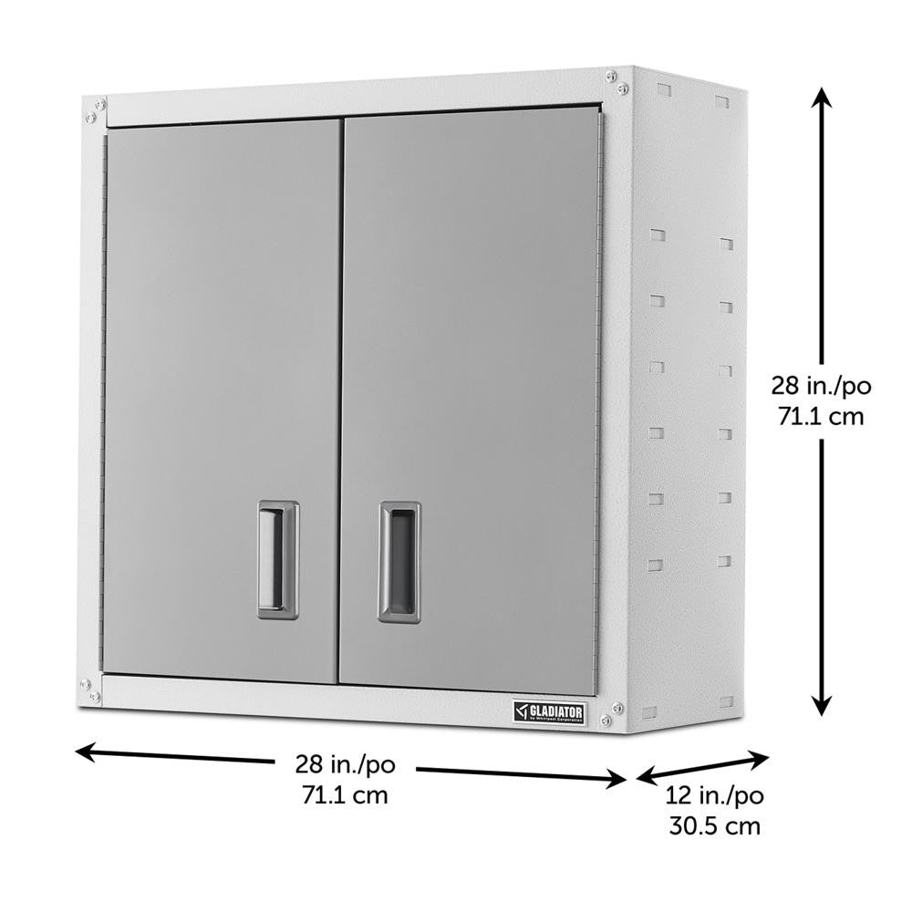 Ready-to-assemble Full-door Wall Gearbox - Gray Slate Storage Solution