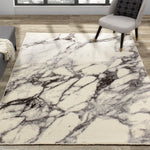 Mirza 7'10" X 10'10" Marble Profile Rug - Cream Grey Area Rug