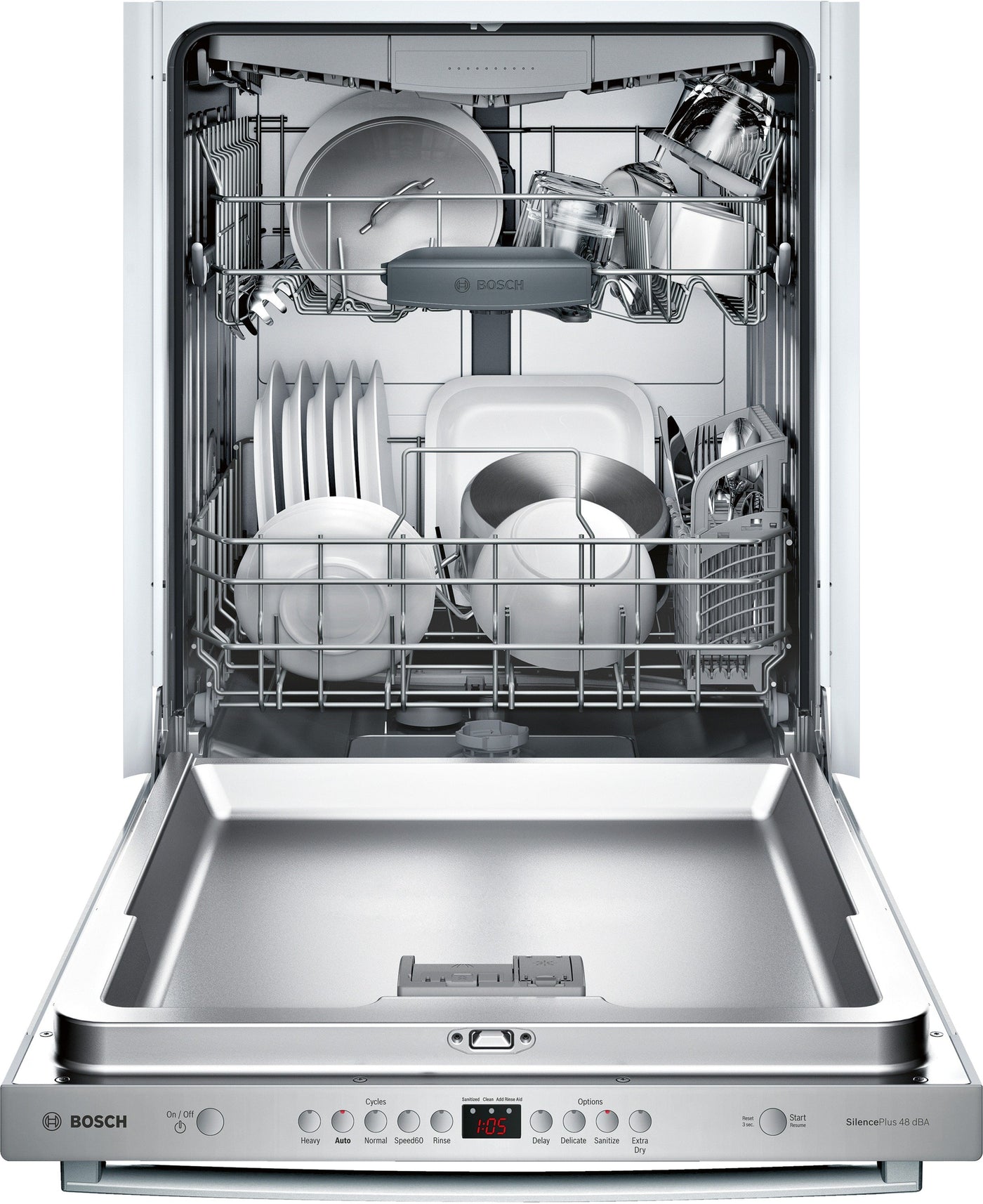 Bosch 100 Series Fingerprint Resistant Stainless Steel 24" Dishwasher - SHXM4AY55N