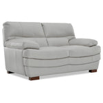 Francavilla Leather Loveseat - Light Grey