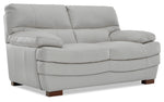 Francavilla Leather Loveseat - Light Grey