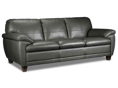 Leonardo Leather Sofa - Grey