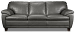 Leonardo Leather Sofa, Loveseat and Chair Set - Grey