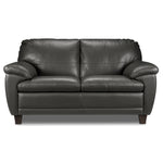 Leonardo Leather Loveseat - Grey