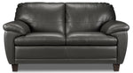 Leonardo Leather Loveseat - Grey