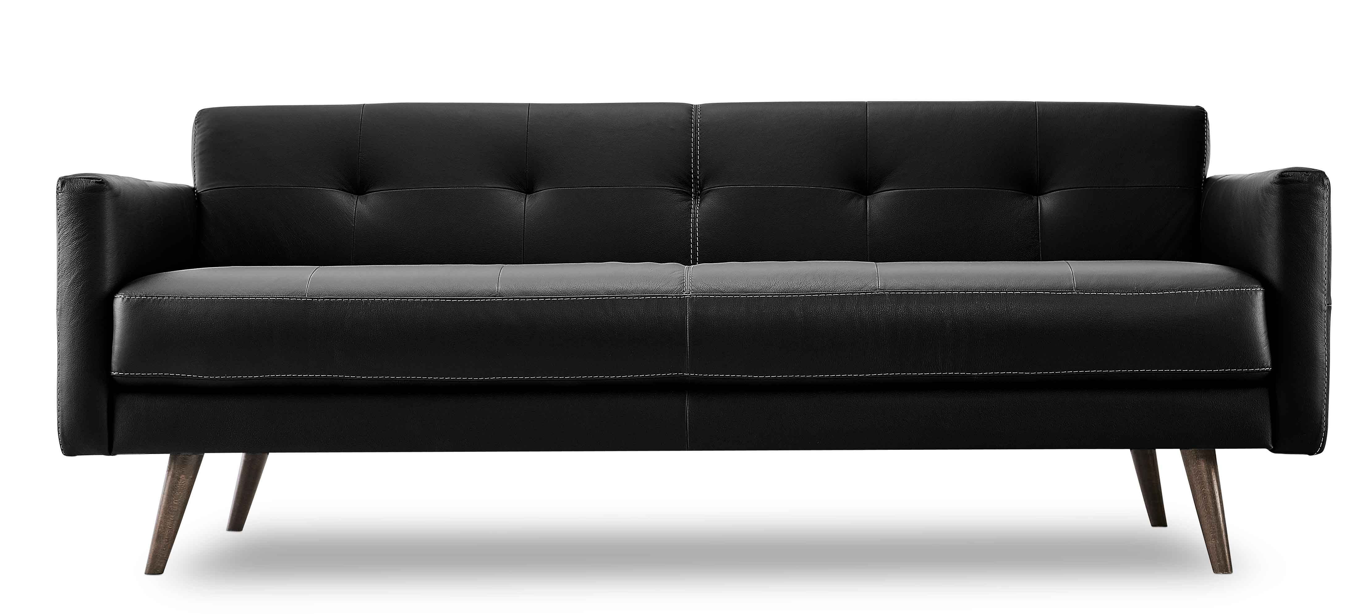 Giovanna Leather Sofa - Black
