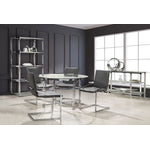 Mylah 5-Piece Round Dining Set - Grey, Glass