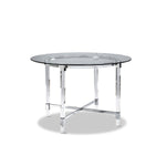 Lyrica Round Dining Table - Glass, Chrome