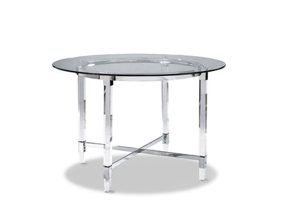 Lyrica Round Dining Table - Glass, Chrome
