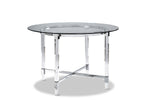 Lyrica Round Dining Table - Glass, Chrome