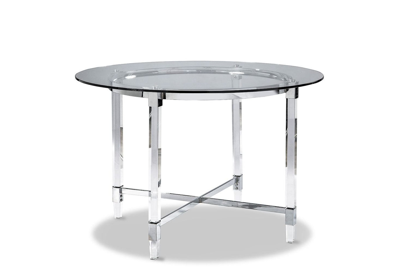 Mylah 5-Piece Round Dining Set - Grey, Glass