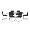 Mylah 7-Piece Dining Set - Dark Grey, Glass