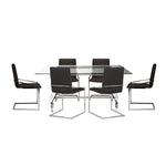 Mylah 7-Piece Dining Set - Dark Grey, Glass