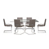 Mylah 7-Piece Dining Set - Grey, Glass