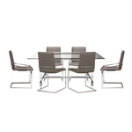 Mylah 7-Piece Dining Set - Grey, Glass
