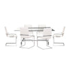 Mylah 7-Piece Dining Set - White, Glass