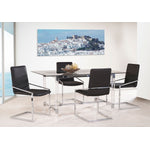 Mylah 5-Piece Dining Set - Dark Grey, Glass