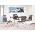 Mylah 5-Piece Dining Set - Grey, Glass