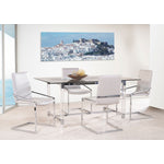Mylah 5-Piece Dining Set - White, Glass