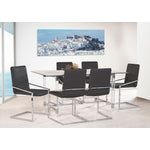 Mylah 7-Piece Dining Set - Dark Grey, Glass