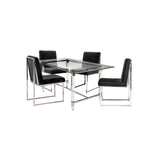 Lyrica 5-Piece Dining Set - Black, Glass