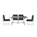 Lyrica 5-Piece Dining Set - Black, Glass